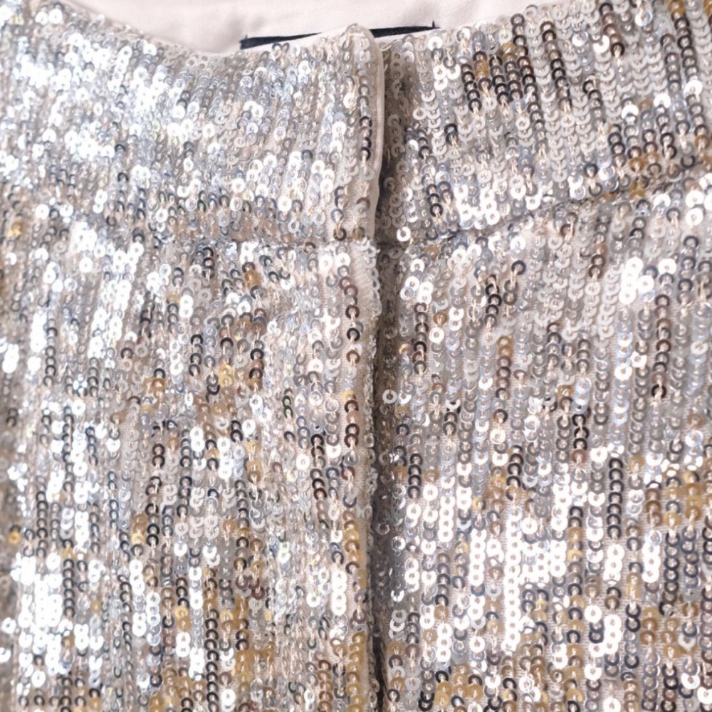 Express High Waisted Sequin Pleated Cropped Trouser Size Small - Picture 8 of 12